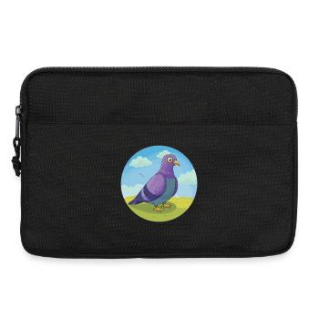 Pigeon Mignon Kawaii Dessin animé Clipart Animal de compagnie - Sacoche pour ordinateur portable 13 pouces - noir - Devant