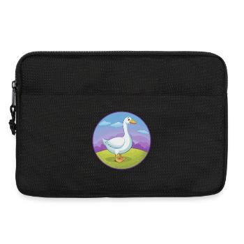 Oie mignon Kawaii dessin animé Clipart Animal de compagnie - Sacoche pour ordinateur portable 13 pouces - noir - Devant