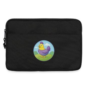 Poule mignon Kawaii dessin animé Clipart Animal de compagnie - Sacoche pour ordinateur portable 13 pouces - noir - Devant