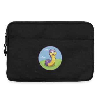 Earthworm Cute Kawaii Cartoon Clipart Animal Pet - Laptop bag 13" - black - Front