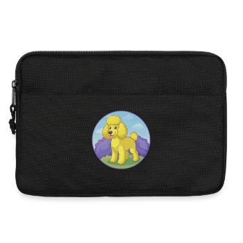 Pudel Hund Niedlich Kawaii Cartoon Clipart Tier Haustier - Laptoptasche 13" - Schwarz - Vorne