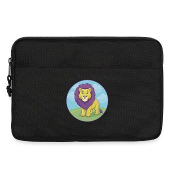 Lion mignon Kawaii dessin animé Clipart Animal de compagnie - Sacoche pour ordinateur portable 13 pouces - noir - Devant