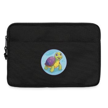 Turtle Cute Kawaii Cartoon Clipart Animal Pet - Laptop bag 13" - black - Front