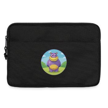 Nilpferd Niedliche Kawaii Cartoon Clipart Tier Haustier - Laptoptasche 13" - Schwarz - Vorne