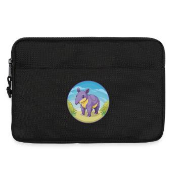 Tapir Niedliche Kawaii Cartoon Clipart Tier Haustier - Laptoptasche 13" - Schwarz - Vorne