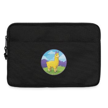 Lama süße kawaii Cartoon Clipart Tier Haustier - Laptoptasche 13" - Schwarz - Vorne