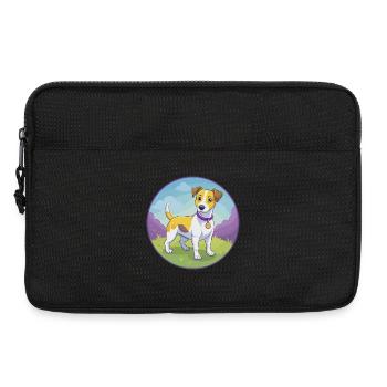 Jack Russell Terrier Chien Mignon Kawaii Dessin Animé Animal de compagnie - Sacoche pour ordinateur portable 13 pouces - noir - Devant