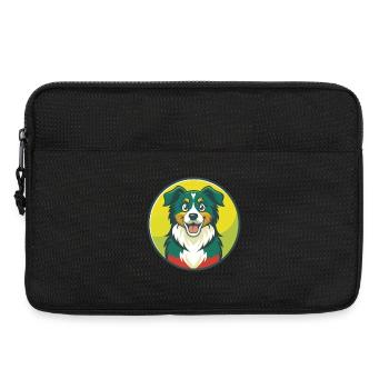 Australian Shepherd Hund Niedliches Kawaii Cartoon Tier - Laptoptasche 13" - Schwarz - Vorne