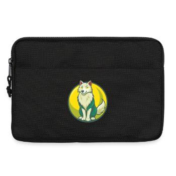 Arctic Wolf Cute Kawaii Cartoon Clipart Pet Animal - Laptop bag 13" - black - Front