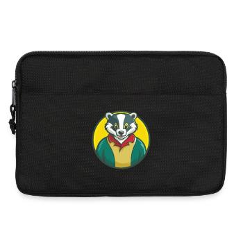 blaireau mignon kawaii dessin animé clipart animal de compagnie - Sacoche pour ordinateur portable 13 pouces - noir - Devant