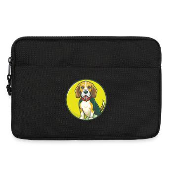 Beagle Hund Niedlich Kawaii Cartoon Clipart Haustier Tier - Laptoptasche 13" - Schwarz - Vorne