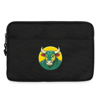 Taureau mignon Kawaii dessin animé Clipart Animal de compagnie - Sacoche pour ordinateur portable 13 pouces - noir - Devant