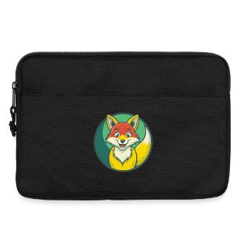 Fuchs süße Kawaii Cartoon Clipart Haustier Tier - Laptoptasche 13" - Schwarz - Vorne