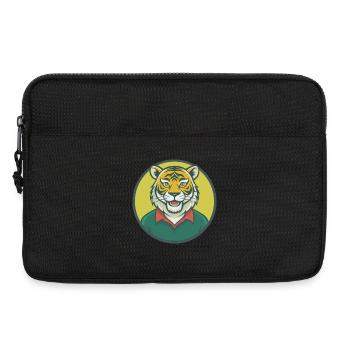 tigre mignon kawaii dessin animé clipart animal de compagnie - Sacoche pour ordinateur portable 13 pouces - noir - Devant