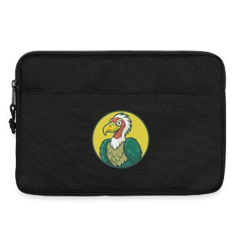 vautour mignon kawaii dessin animé clipart animal de compagnie - Sacoche pour ordinateur portable 13 pouces - noir - Devant