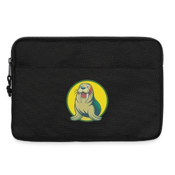 morse mignon kawaii dessin animé clipart animal de compagnie - Sacoche pour ordinateur portable 13 pouces - noir - Devant