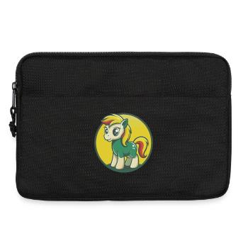 poney mignon kawaii dessin animé clipart animal de compagnie - Sacoche pour ordinateur portable 13 pouces - noir - Devant