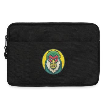 Mandrill mignon Kawaii dessin animé Clipart Animal de compagnie - Sacoche pour ordinateur portable 13 pouces - noir - Devant