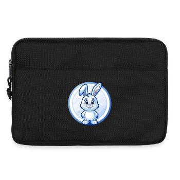 Lapin Bleu Kawaii Dessin Animé Personnage Clipart Animal de compagnie - Sacoche pour ordinateur portable 13 pouces - noir - Devant