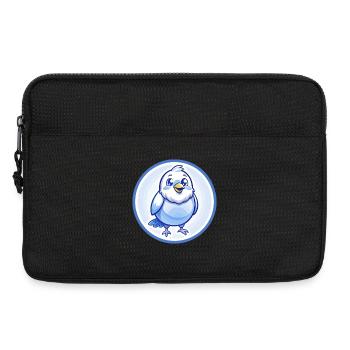 Canary Bird Blue Kawaii Cartoon Character Clipart - Laptop bag 13" - black - Front
