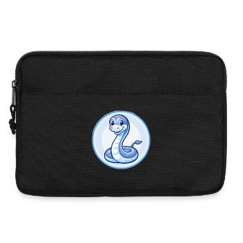 Anaconda Blau Kawaii Cartoon Figur Clipart Haustier - Laptoptasche 13" - Schwarz - Vorne