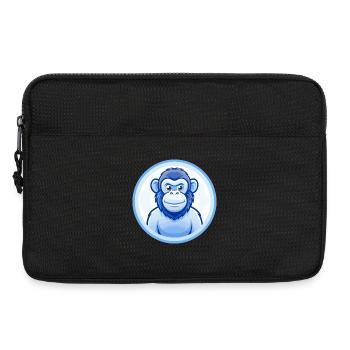 Chimpanzee Blue Kawaii Cartoon Character Clipart - Laptop bag 13" - black - Front