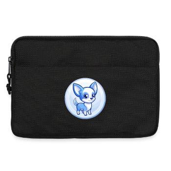Chihuahua Dog Blue Cute Kawaii Cartoon Clipart Pet - Laptop bag 13" - black - Front
