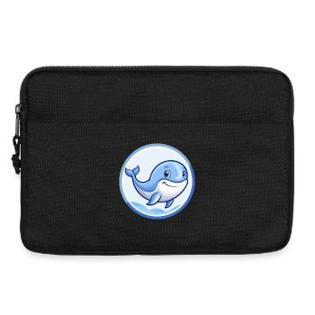 Blue whale Blue Kawaii Cartoon Character Clipart - Laptop bag 13" - black - Front