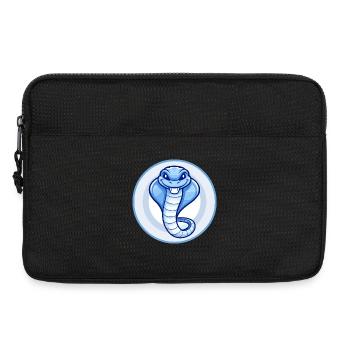 Cobra bleu kawaii dessin animé personnage clipart animal de compagnie - Sacoche pour ordinateur portable 13 pouces - noir - Devant