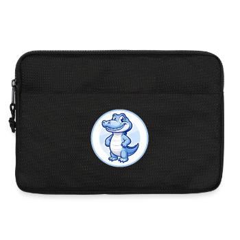 Crocodile Bleu Kawaii Dessin Animé Personnage Clipart - Sacoche pour ordinateur portable 13 pouces - noir - Devant