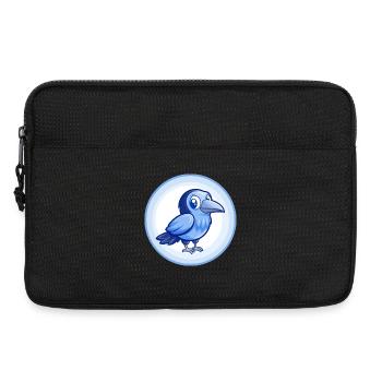 Crow Blue Kawaii Cartoon Character Clipart Pet - Laptop bag 13" - black - Front