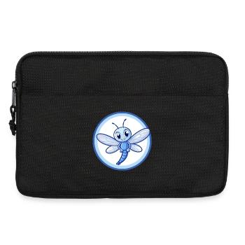 libellule bleu kawaii personnage de dessin animé clipart - Sacoche pour ordinateur portable 13 pouces - noir - Devant