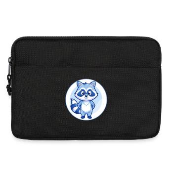 raton laveur bleu kawaii dessin animé personnage clipart animal de compagnie - Sacoche pour ordinateur portable 13 pouces - noir - Devant
