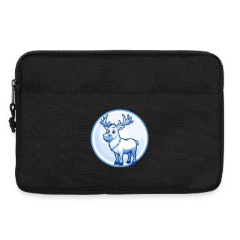 Elk Bleu Mignon Kawaii Dessin animé Personnage Clipart Animal de compagnie - Sacoche pour ordinateur portable 13 pouces - noir - Devant