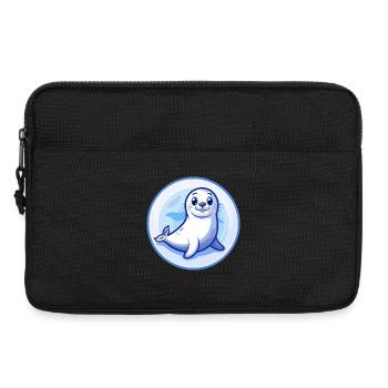 Siegel Blau Kawaii Cartoon Figur Clipart Haustier - Laptoptasche 13" - Schwarz - Vorne