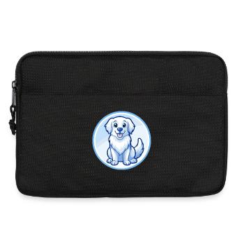 Golden Retriever Hund Blau Kawaii Zeichentrickfigur - Laptoptasche 13" - Schwarz - Vorne