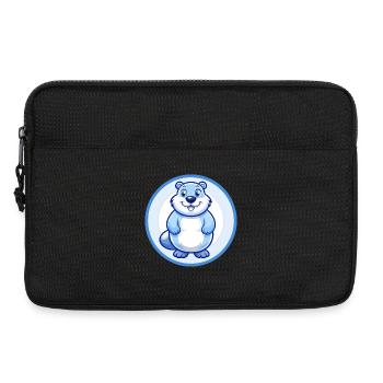 Groundhog Blue Kawaii Cartoon Character Clipart - Laptop bag 13" - black - Front