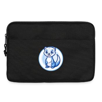 Furet Bleu Kawaii Dessin Animé Personnage Clipart Animal de compagnie - Sacoche pour ordinateur portable 13 pouces - noir - Devant
