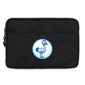 Emu Blue Cute Kawaii Cartoon Character Clipart Pet - Laptop bag 13" - black - Front