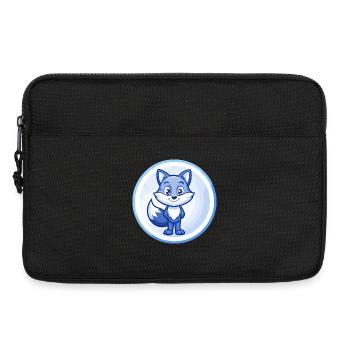 Fuchs Blau Niedliche Kawaii Cartoon Figur Clipart Haustier - Laptoptasche 13" - Schwarz - Vorne