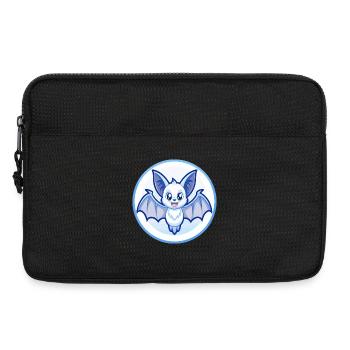 Chauve-souris bleu mignon Kawaii dessin animé personnage Clipart animal de compagnie - Sacoche pour ordinateur portable 13 pouces - noir - Devant