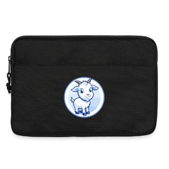 Chèvre Bleu Kawaii Dessin Animé Personnage Clipart Animal de compagnie - Sacoche pour ordinateur portable 13 pouces - noir - Devant