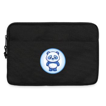panda bleu kawaii dessin animé personnage clipart animal de compagnie - Sacoche pour ordinateur portable 13 pouces - noir - Devant