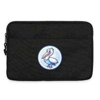 Pélican Bleu Kawaii Dessin Animé Personnage Clipart Animal de compagnie - Sacoche pour ordinateur portable 13 pouces - noir - Devant