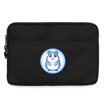 Hamster Bleu Kawaii Dessin Animé Personnage Clipart Animal de compagnie - Sacoche pour ordinateur portable 13 pouces - noir - Devant