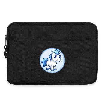Pony Blau Kawaii Cartoon Figur Clipart Haustier - Laptoptasche 13" - Schwarz - Vorne
