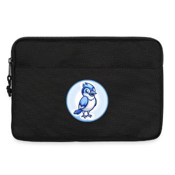 Jay Bird Blau Kawaii Cartoon Figur Clipart Haustier - Laptoptasche 13" - Schwarz - Vorne