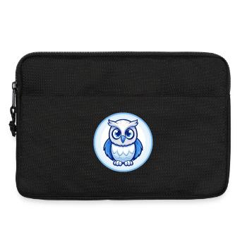 Eule Blau Niedlich Kawaii Cartoon Figur Clipart Haustier - Laptoptasche 13" - Schwarz - Vorne