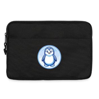 Penguin Blue Kawaii Cartoon Character Clipart Pet - Laptop bag 13" - black - Front