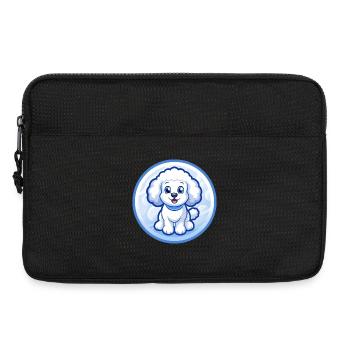 Pudel Hund Blau Kawaii Cartoon Figur Clipart - Laptoptasche 13" - Schwarz - Vorne